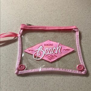 Pink and Clear Bikini Beach Pouch